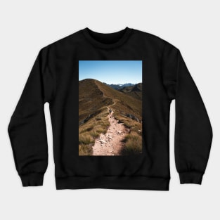 Hiking Mountain Ridge in New Zealand Crewneck Sweatshirt